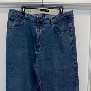 Kenneth Cole Reaction Jeans mens 38x32 819074-1 Dad Leather Tab Tag Blue Denim